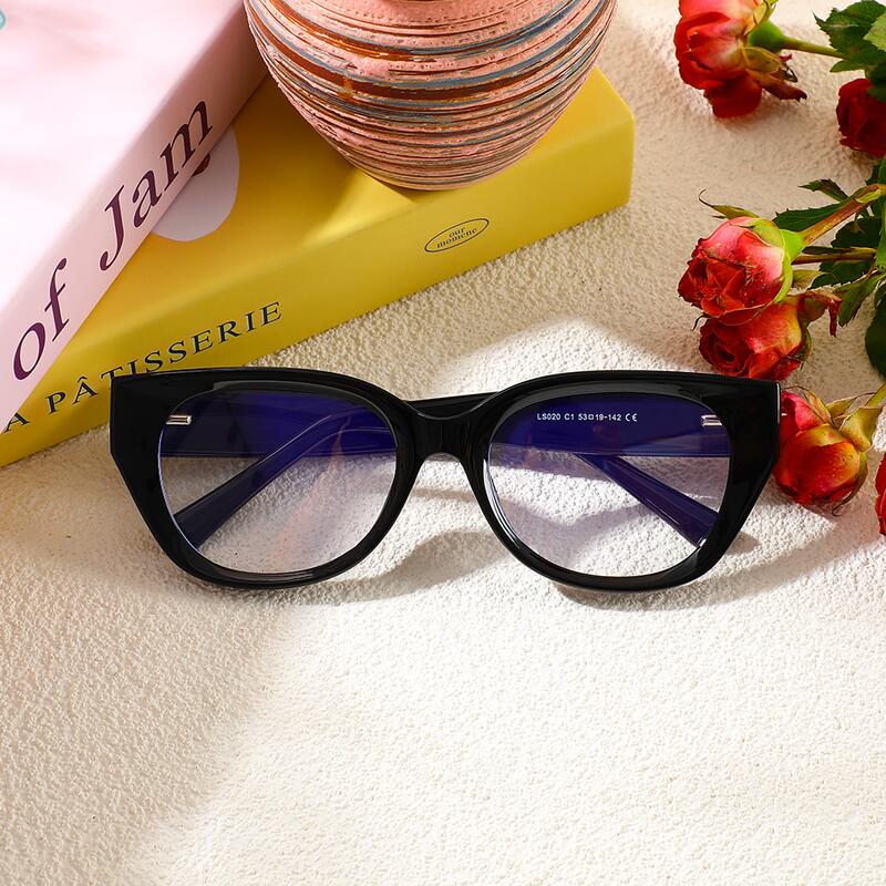 Daisy Cat Eye Schwarze Brille