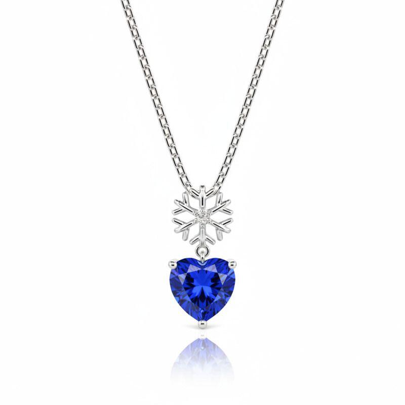 Jeulia Custom Snowflake Heart Birthstone Necklace