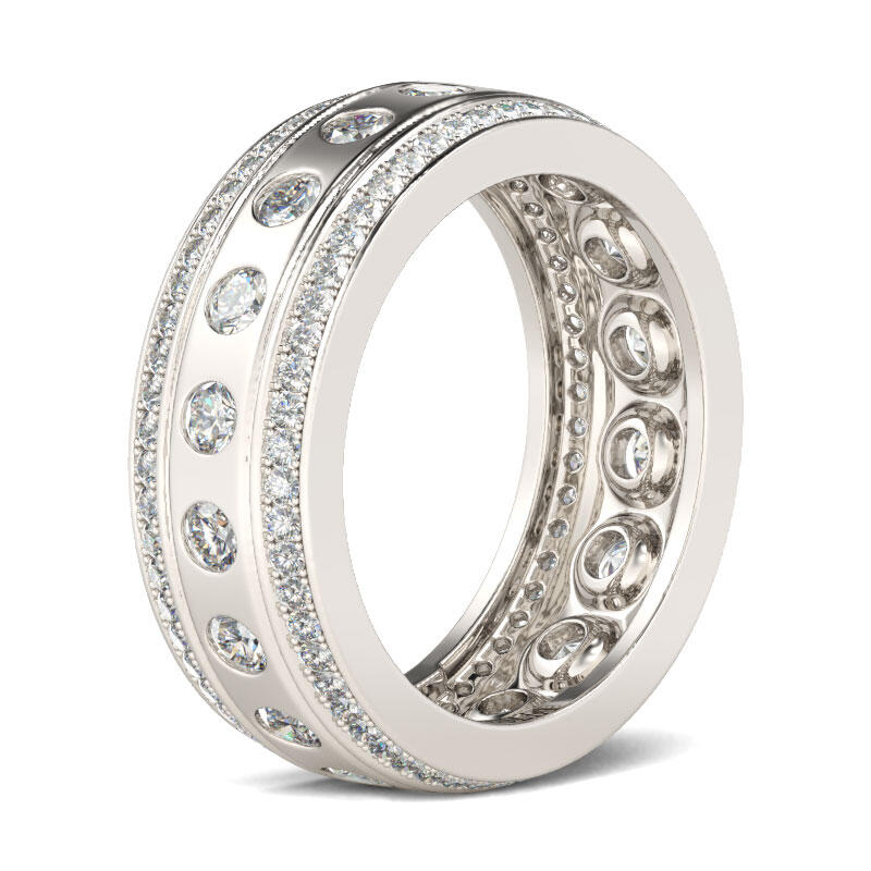 Jeulia Anel feminino clássico de prata esterlina com corte redondo clássico