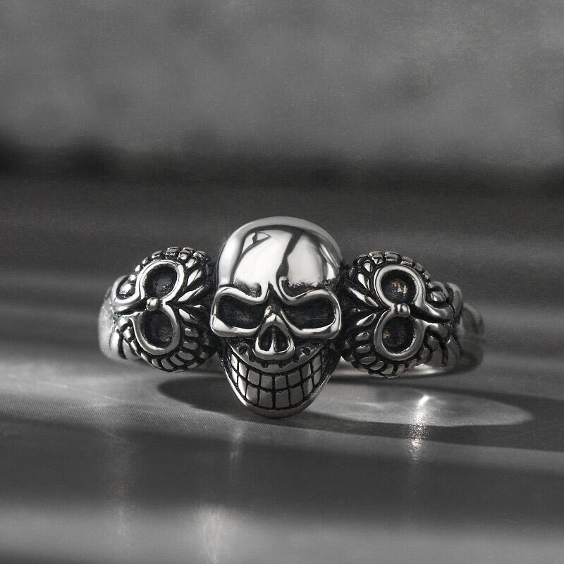 Jeulia "Skull on Wings" Sterling Silver Ring