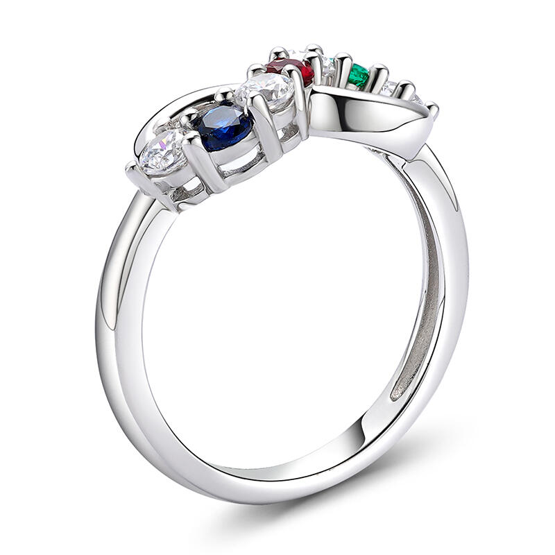 Jeulia Infinity Shape Round Cut Sterling Silver Promise Ring