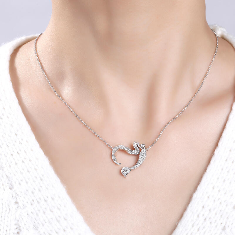 Jeulia "Ocean's Light" Sterling Silver Mermaid Gift Necklace for Valentine's Day