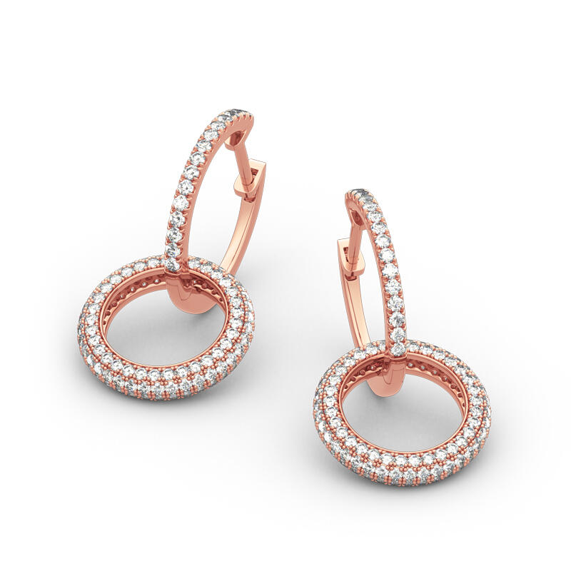 Jeulia Two Interlocking Design Sterling Silver Earrings