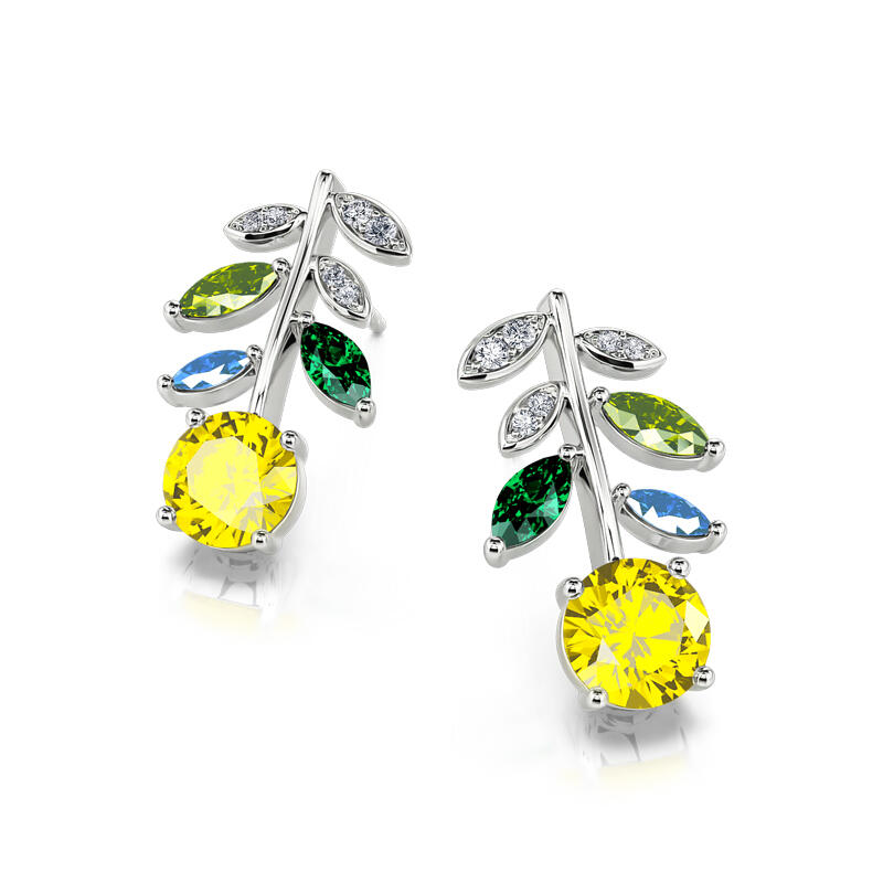 Jeulia "Spring is Coming" Flowerlet Sterling Silver Stud Earrings