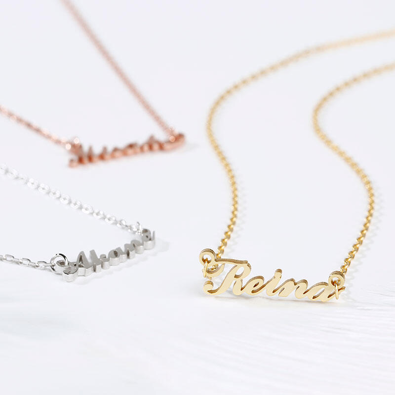 Jeulia Custom Three Tone Fashion Name Necklace in Sterling Silver