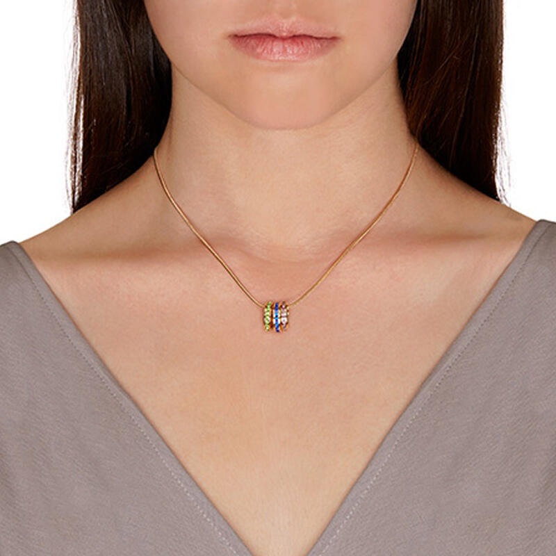 Jeulia Stackable Birthstone Eternity Charm Necklace Sterling Silver