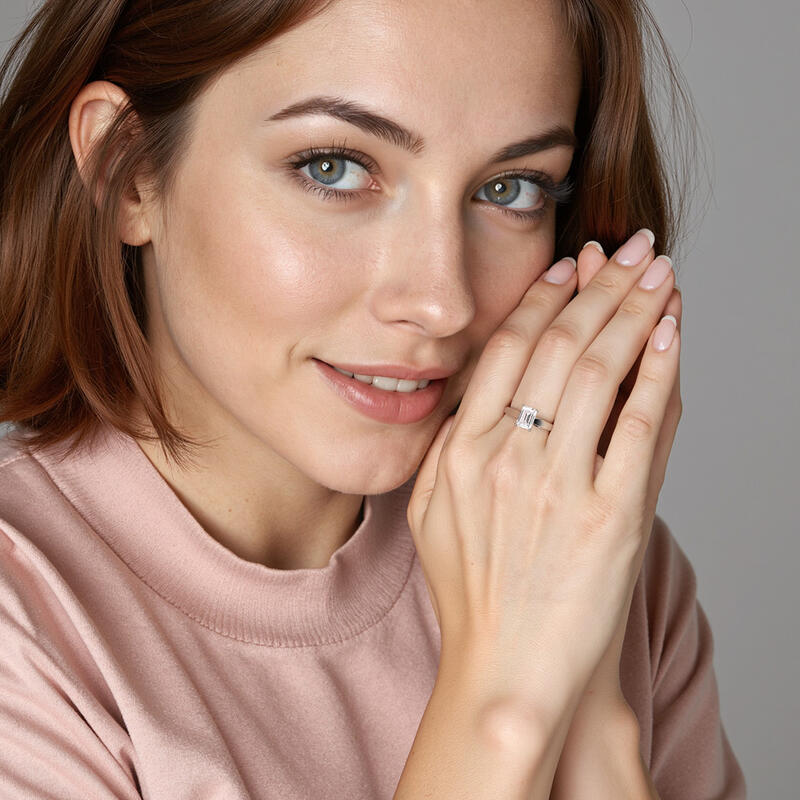 "Always Love You" 1ct Emerald Cut Solitaire Engagement Ring