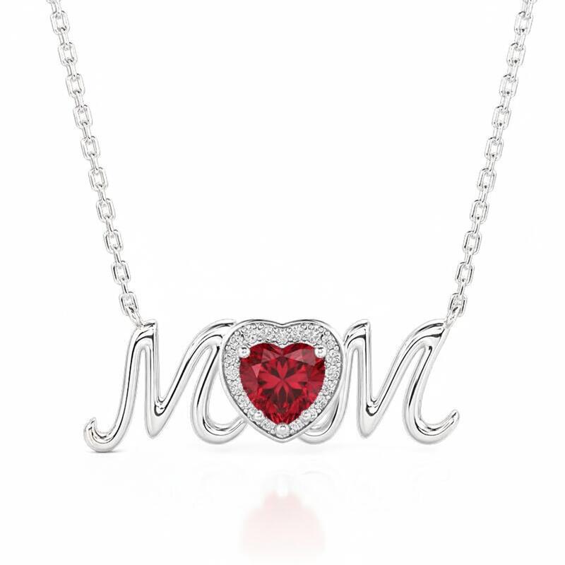 Jeulia Custom Heart Birthstone Necklace for Mom's Love