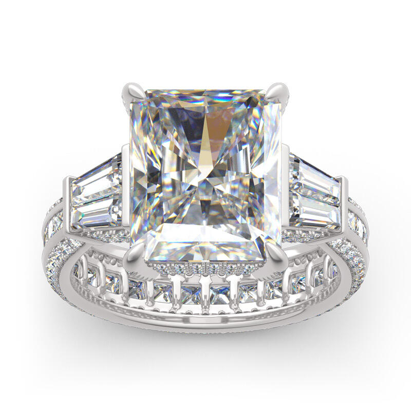 Jeulia Radiant Cut Eternity Sterling Silver Ring