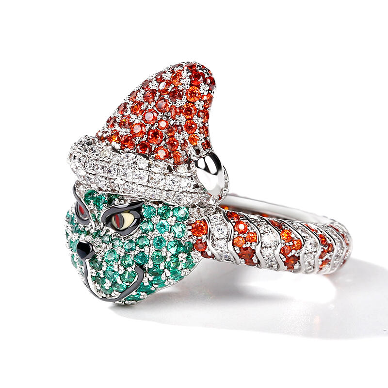 Jeulia Christmas Monster Inspired Sterling Silver Ring