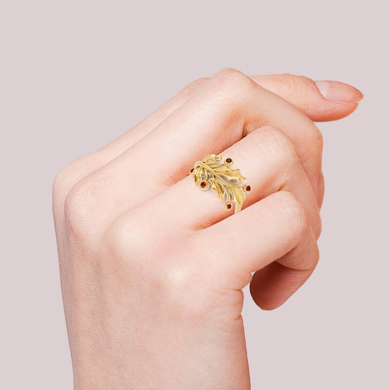 Jeulia Bague Alliance Gui Ton Or en Argent Sterling Noël Cadeau