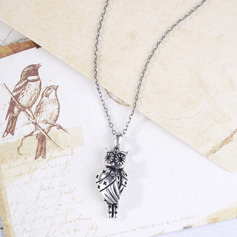 Jeulia Owlet With Stars Necklace