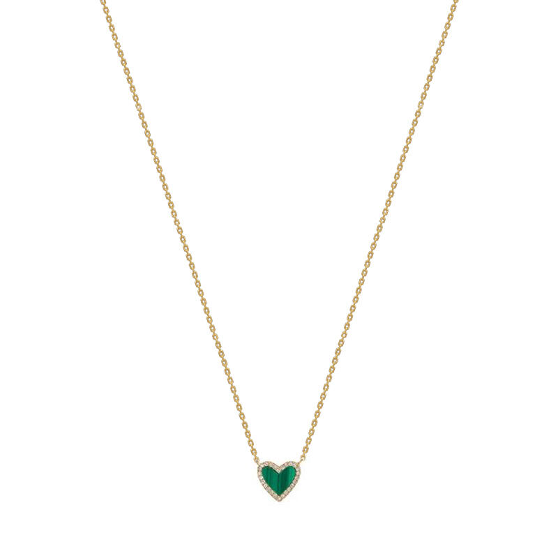 Jeulia "Always in Your Heart" Halo Design Sterling Silver Necklace