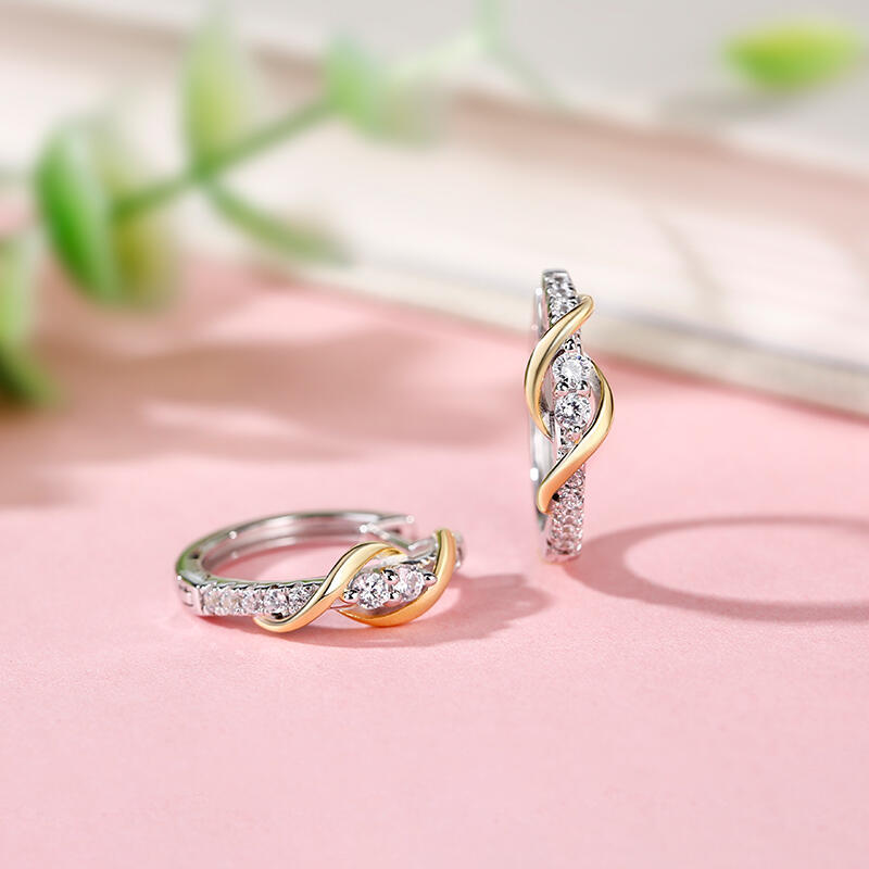 Jeulia Never Apart Sterling Silver Hoop Earrings