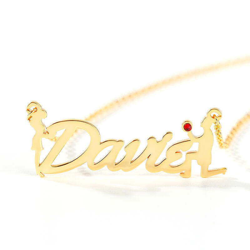 Jeulia "Will You Marry Me" Personalized Sterling Silver Name Necklace