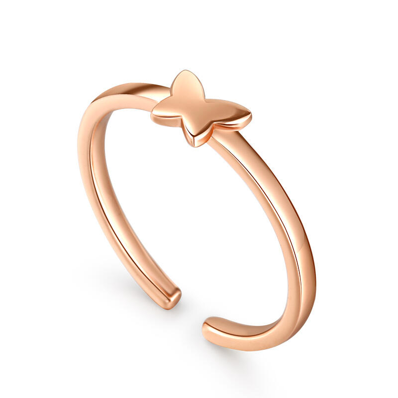 Jeulia "Romanticism" Butterfly Design Adjustable Sterling Silver Women's Band