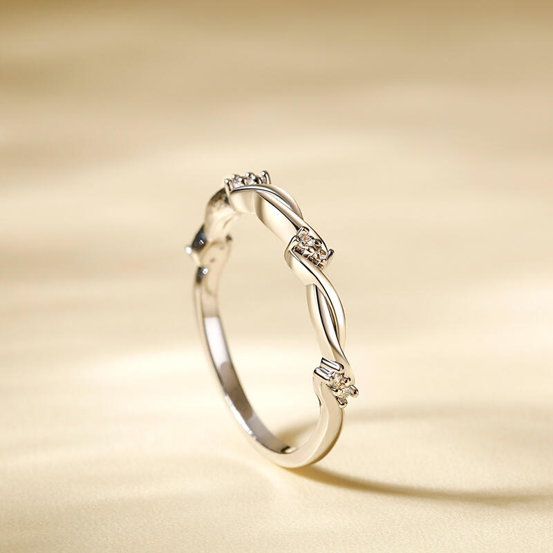 جوليا خواتم متشابكة قطع دائري 10K/14K/18K ذهب البلاتيني