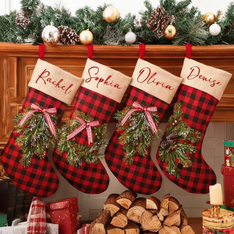 Personalized Christmas Stockings Custom Embroidered Name Gift for Family