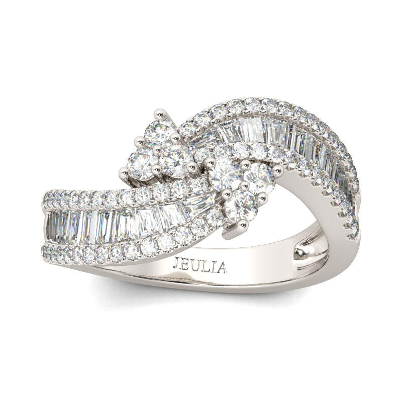 Jeulia Bypass Sterling Silver Women's Band