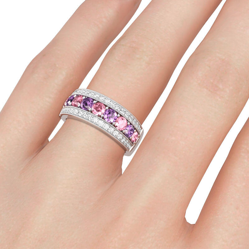 Jeulia Anel lindo feminino de prata esterlina com corte redondo