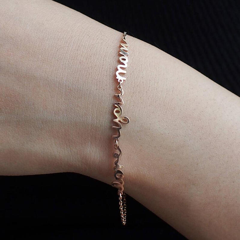 "Ti Accompagno" Bracciale Personalizzato Con Nome E Pietra Di Nascita