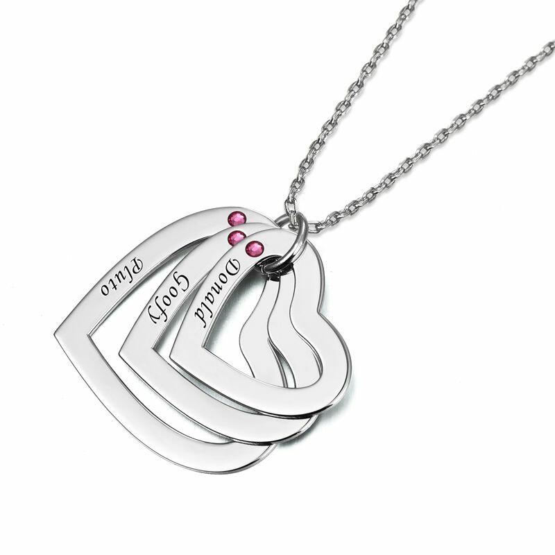 ハート ネーム 刻印 誕生石 ネックレス