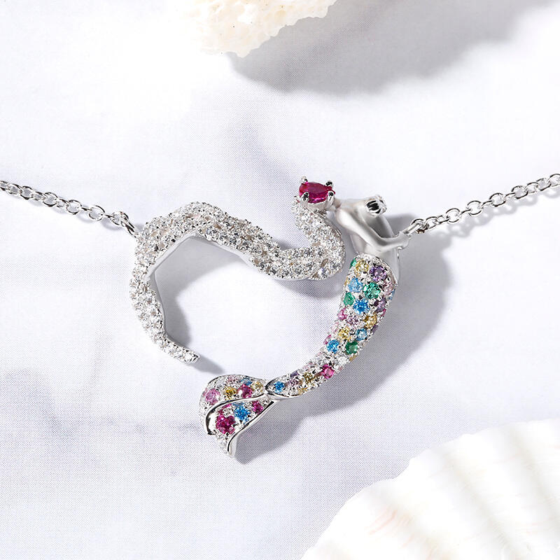 Jeulia Collar De Regalo De Sirena De Plata Esterlina "la Luz Del Océano" Para El Día De San Valentín
