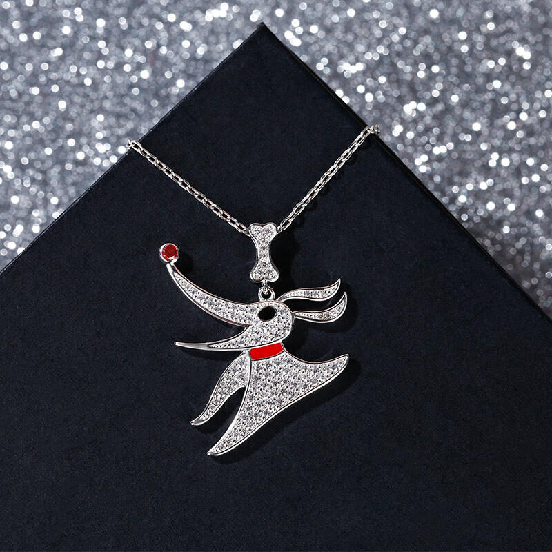 Jeulia "Ghost Dog" Sterling Silver Necklace