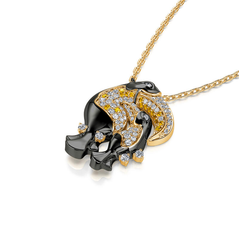 Jeulia "Huddle with You" Mom and Baby Toucan Sterling Silver Necklace