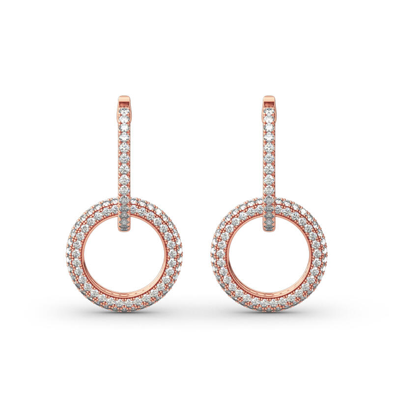 Jeulia Two Interlocking Design Sterling Silver Earrings