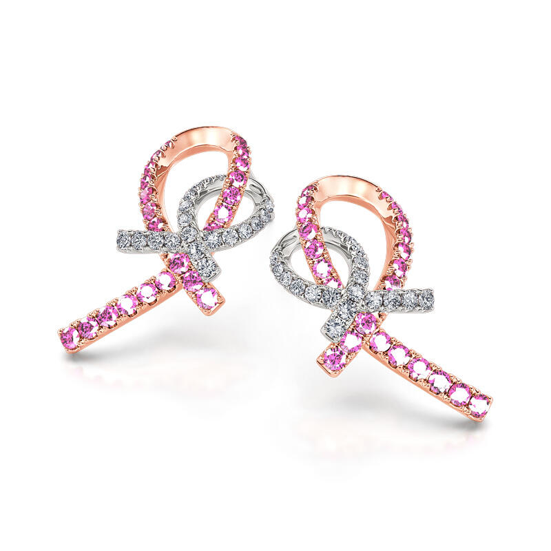 Jeulia Kolczyki Wstążki interlock srebrne "Love & Support"