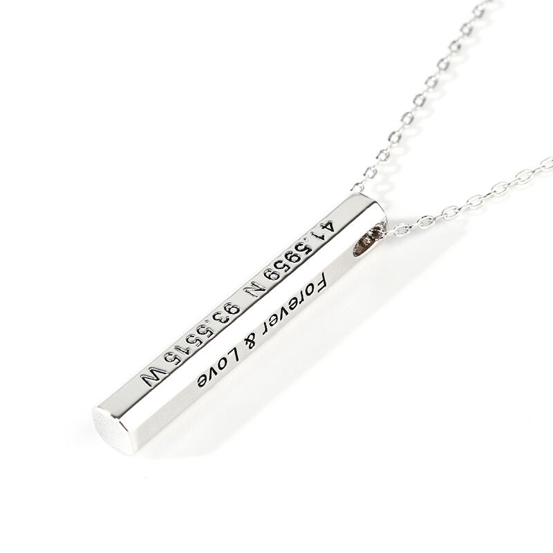 Jeulia "Love Story" Long 3D Bar Necklace