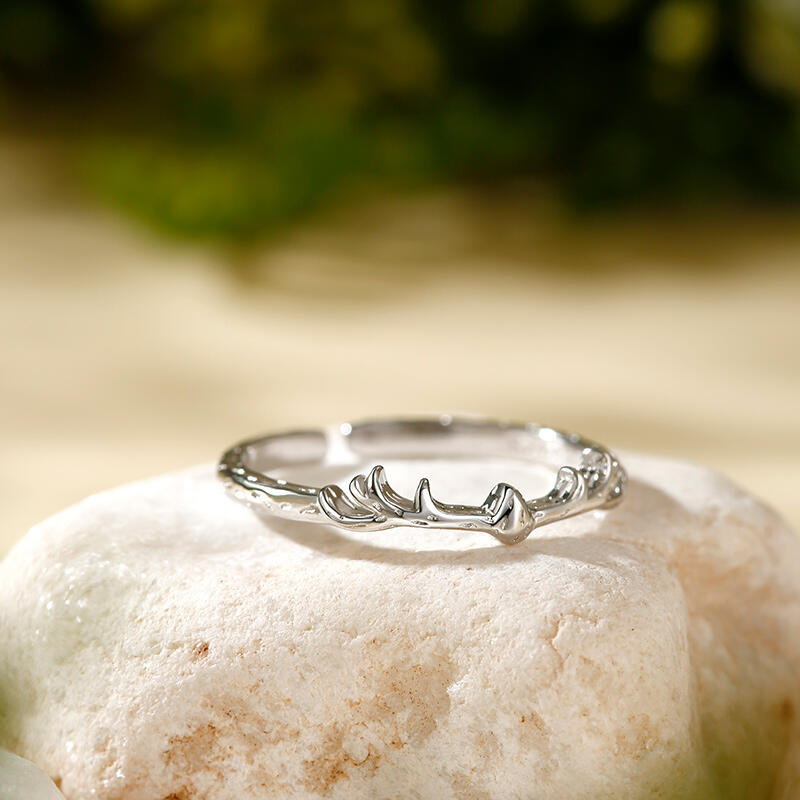 Jeulia "Elk Antlers" Adjustable Sterling Silver Women's Band