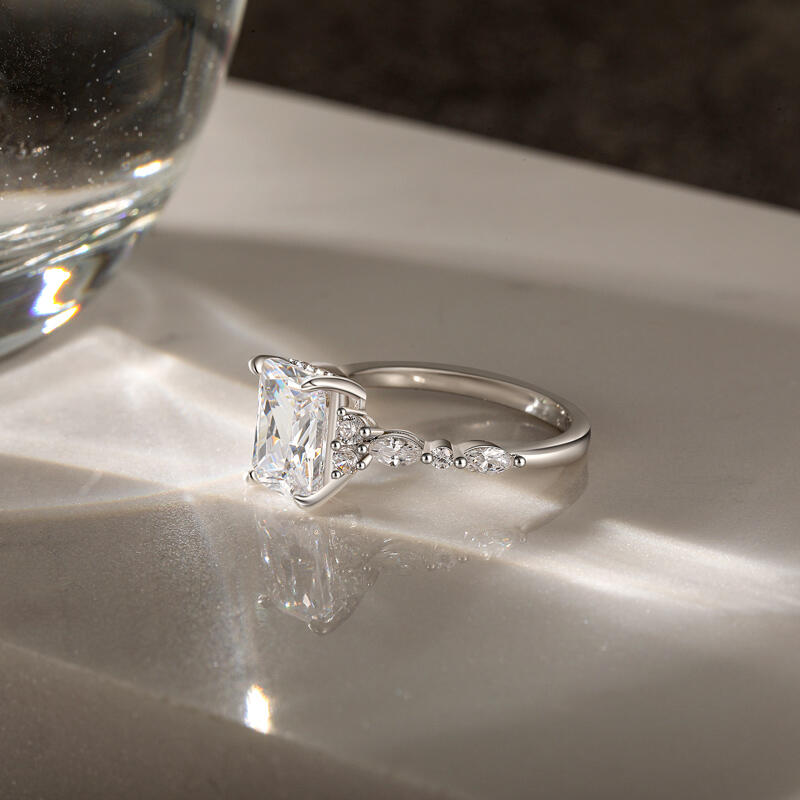 Jeulia Hidden Halo Radiant Cut Engagement Ring