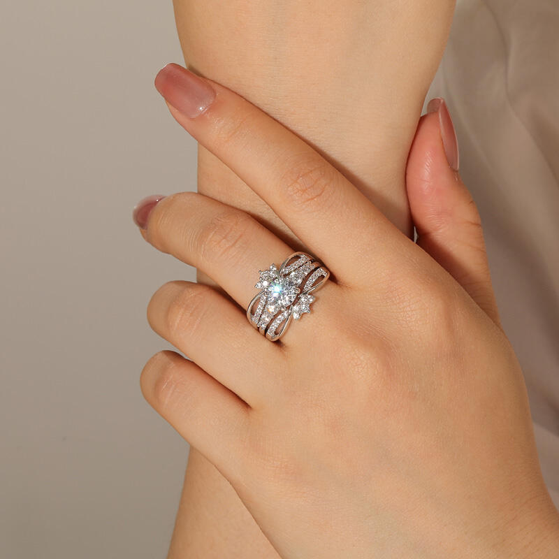 Jeulia Interchangeable Twist Infinity Engagement Ring Set