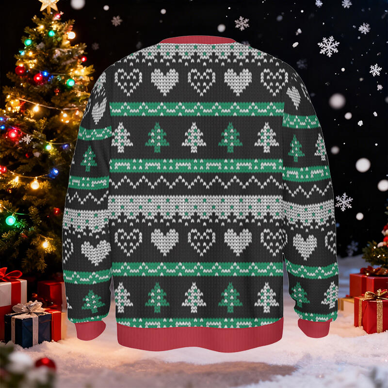 Personalized Ugly Sweater Unisex Custom Face Photo Christmas Tree Creative Design Gift for Family