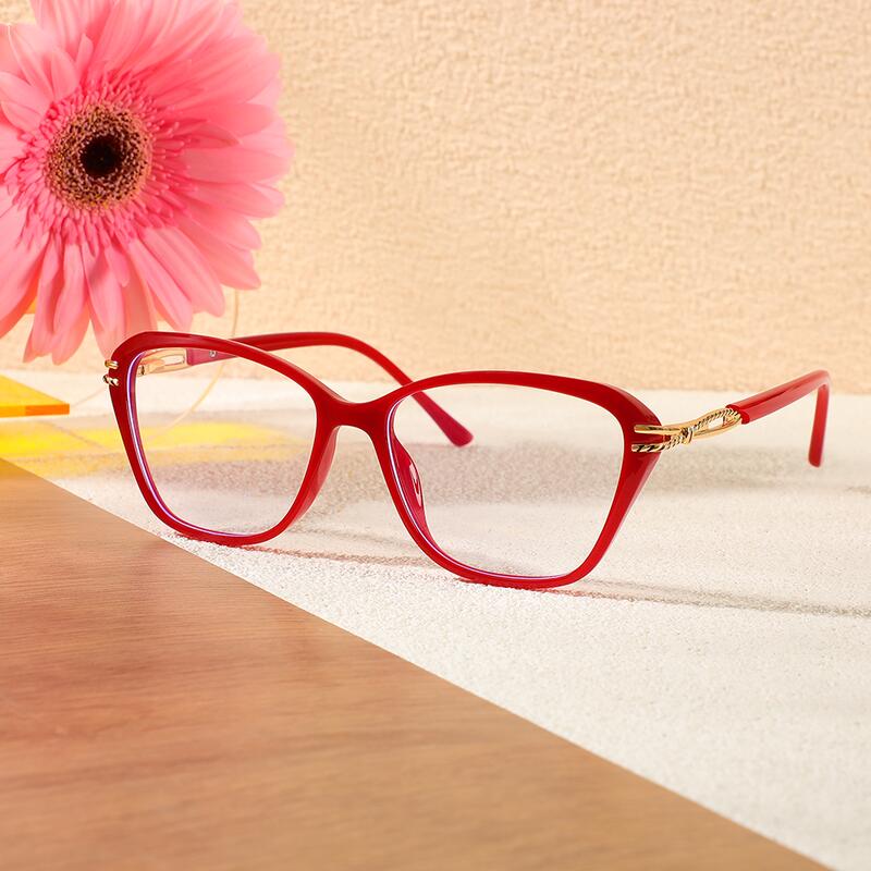 Edwii Cat Eye Rote Brille