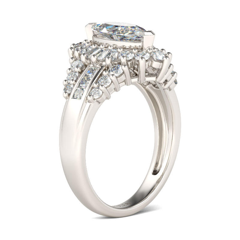 Jeulia Unikatowy Pierścionek Srebrny z Markazytem Aureola