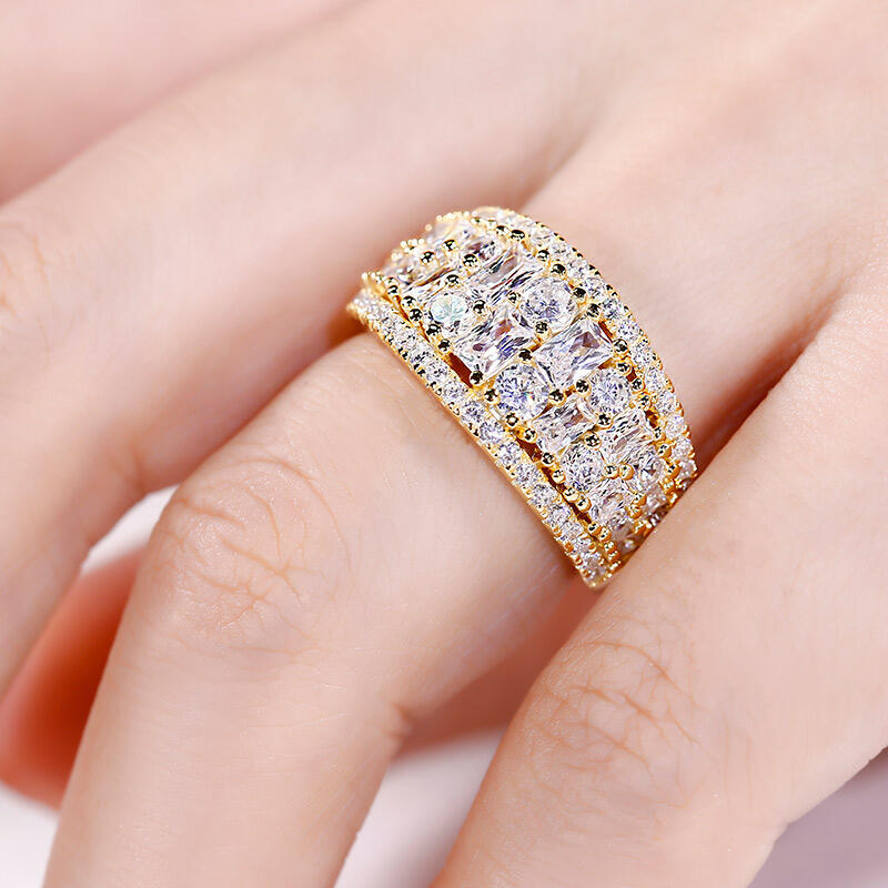 Jeulia Wide Shank Sterling Silver Women's Band