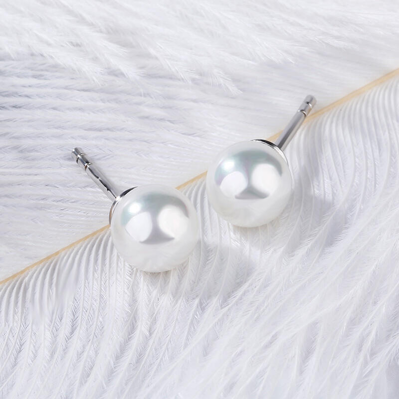 Jeulia Simple Cultured Pearl Sterling Silver Stud Earrings