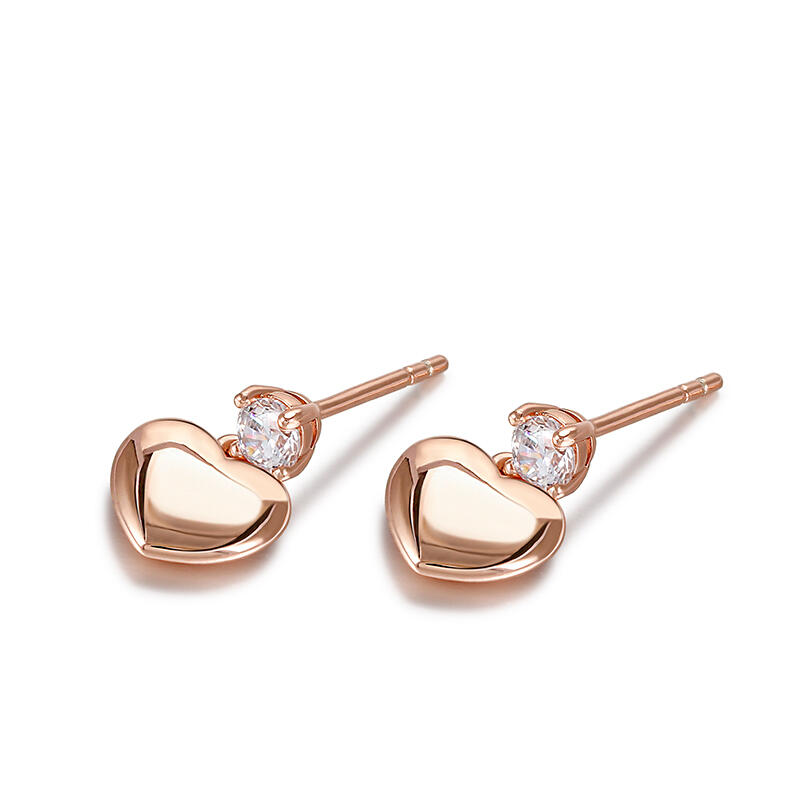 Jeulia Boucles d'oreilles pour Enfants Coeur Zirconia Argent Sterling