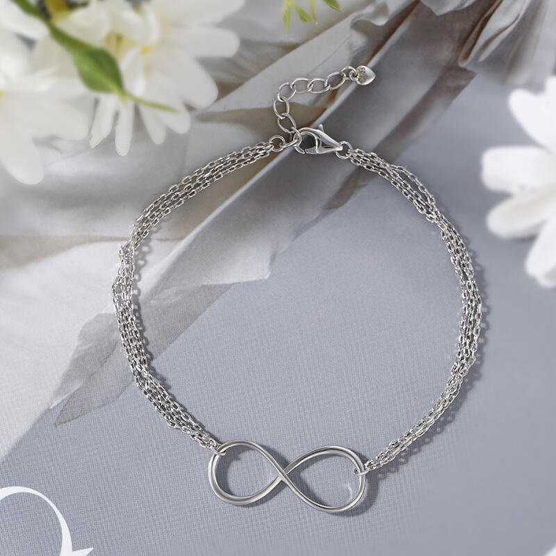Jeulia シンプル インフィニティ シルバー アンクレット