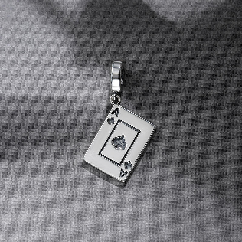 Jeulia "Spades" Poker Cards Sterling Silver Charm