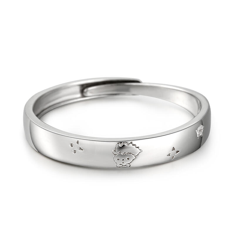 Jeulia "One Love" The Little Prince Adjustable Sterling Silver Men's Band
