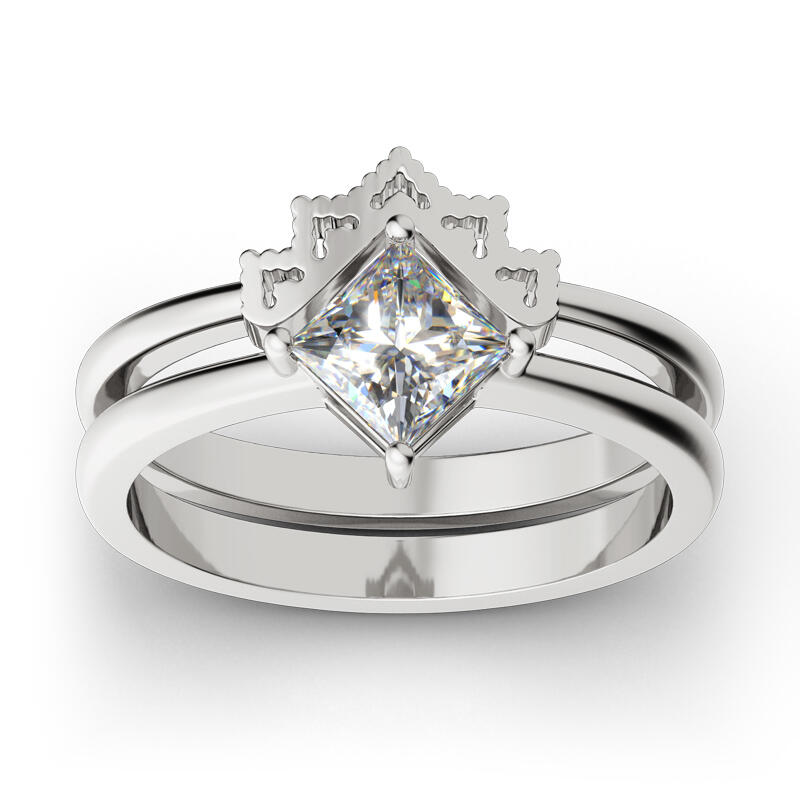 Jeulia Crown Sterling Silver Ring Set