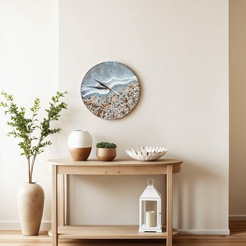 Reslol Enchanting Ocean Wave Resin Art Wall Clock