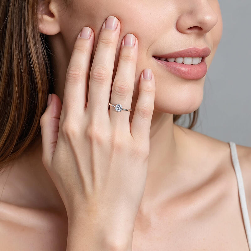 "Meine ganze Welt" 0,5ct Kissen-Schliff Solitär Verlobungsring