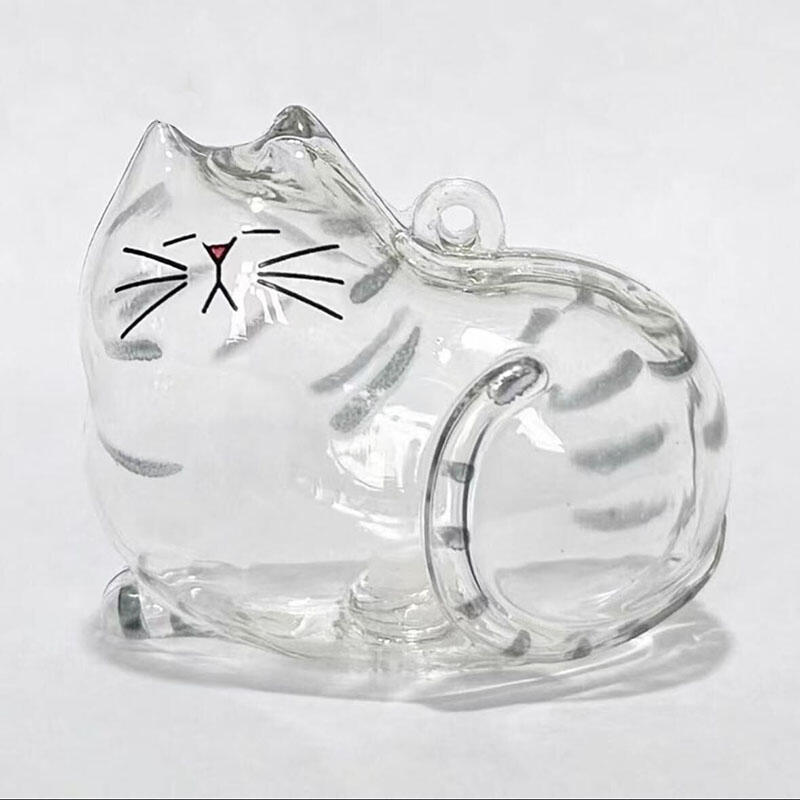 キーホルダー 猫 遺毛 抜け毛 収納 透明ボトル メモリアルグッズ
