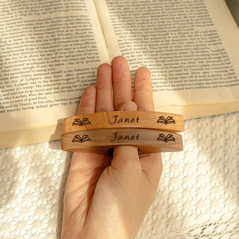Personalized Book Page Holder Wooden Reading Accessories Birthday Gift for Book Lovers