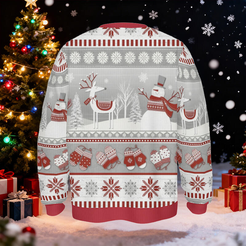 Personalisierter hässliche Weihnachtspullover Unisex Individuell gestalteter Pullover für Kinder mit niedlichem Schneemann-Design Kreatives Weihnachtsgeschenk für die Familie